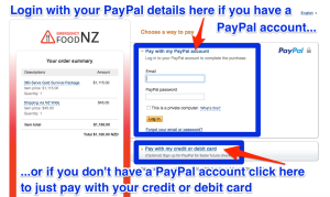 How to pay with a PayPal Account - Screenshot
