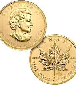 canadian maple leaf gold coin front and back image