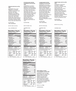 Gluten Free Emergency Meal Ingredients