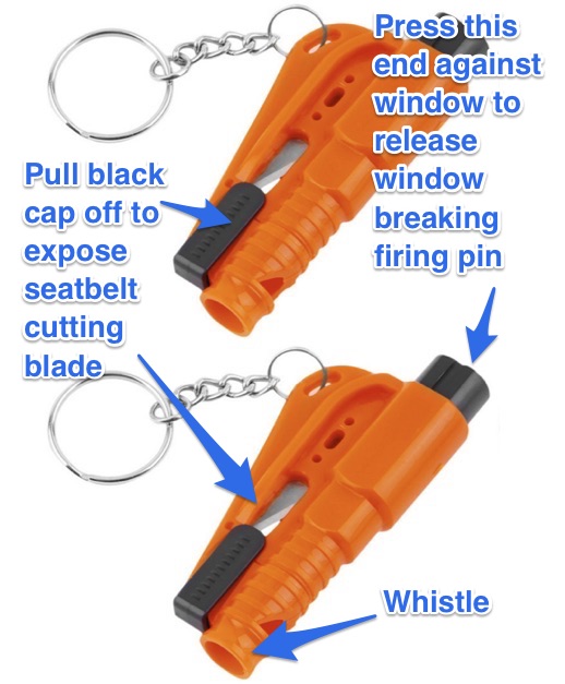 Car escape tool instructions for use