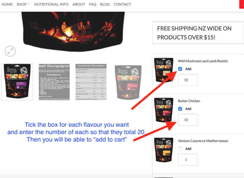 How to order 40 serve Outdoor Gourmet Co