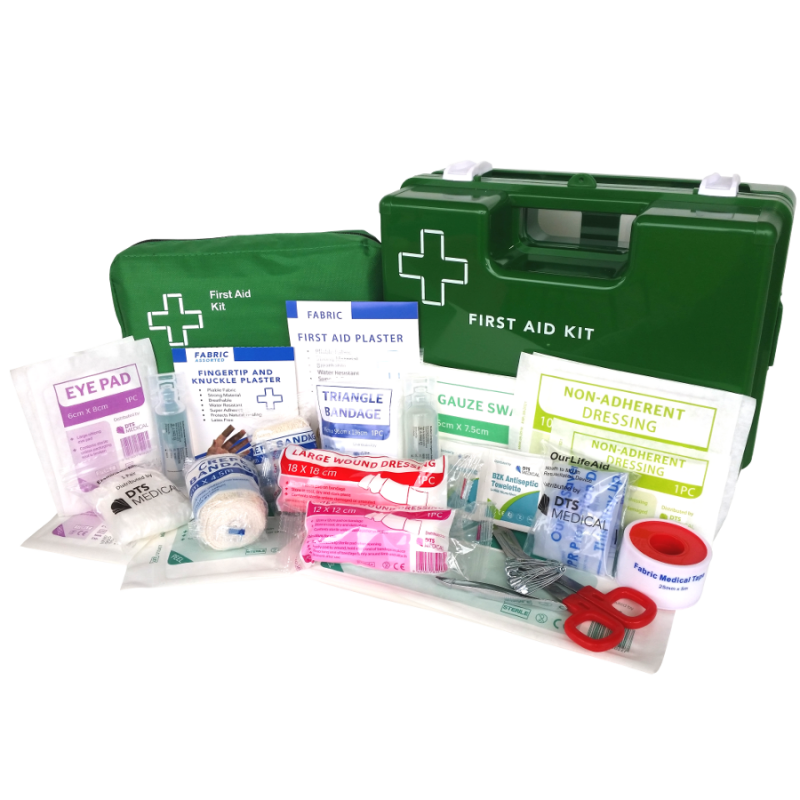 Workplace 1-25 Person first aid kit in soft pack or green wall mount
