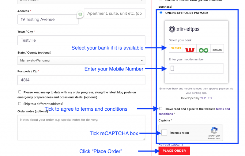 ONLINE EFTPOS BY PAYMARK instructions