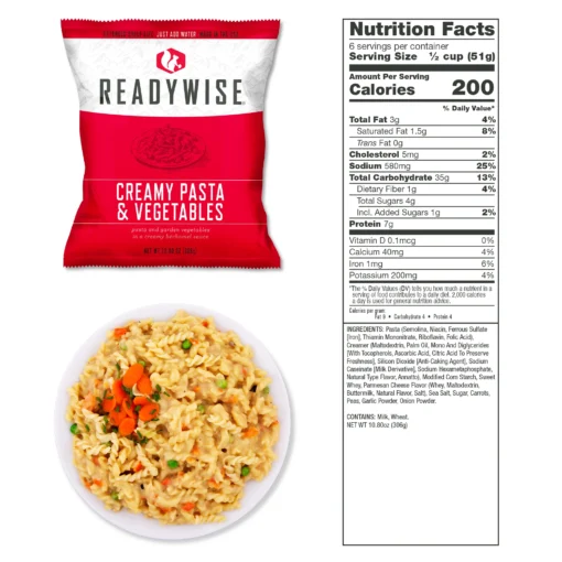 Emergency Food Creamy Pasta_Vegetables Pouch