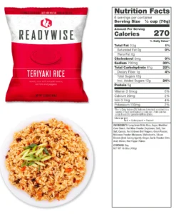 Emergency Food Gluten Free Teriyaki Rice Pouch