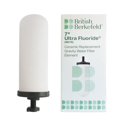 Gravity water filter with fluoride removal